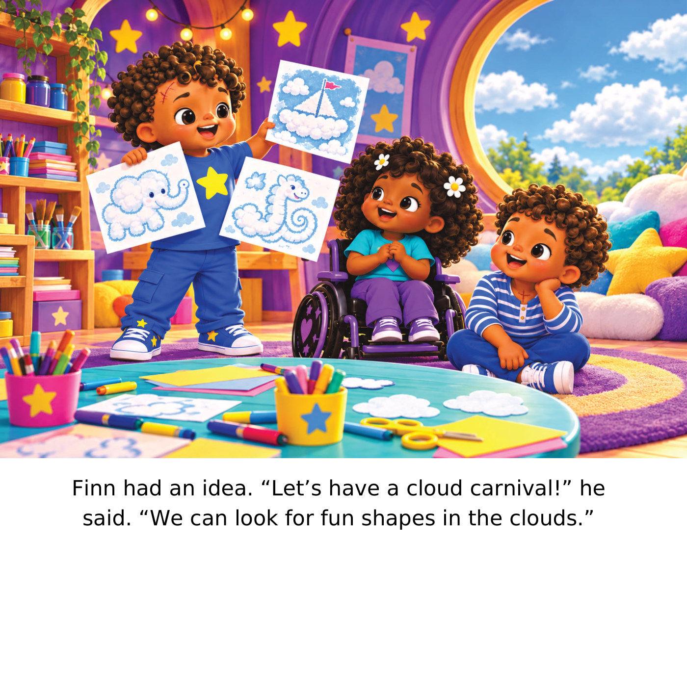 Illustrated story preview 1 from Finn and the Cloud Carnival